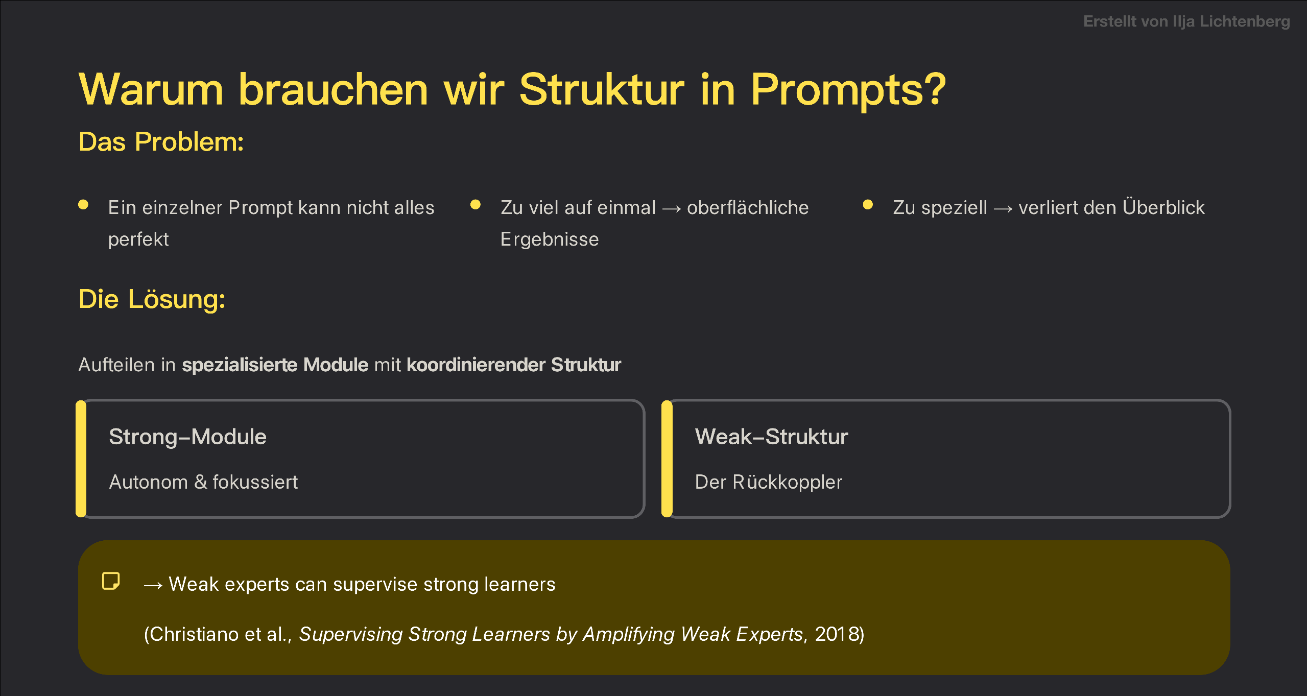 Slide 1: Warum brauchen wir Struktur in Prompts?